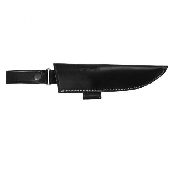 Survival Knife Outdoor Workout EL29121, TRF Granite Handle, 11.5 cm MOVA  Blade, Black Leather Sheath, Camping