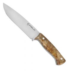 Hunting Knife Epic Model Impala, with Mirror Polished Blade of 6.5 inches, Includes Leather Sheath Made by Quercur, Made Entirely in Spain by a Licensed Craftsman, Camping Tool for Fishing, Hunting, Sport Activity