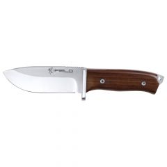 Hunting Knife Workout EL29105, 4.6 inch MOVA Satin Blade, Cocobolo Handle, with Brown Leather case, Camping Tool for Fishing, Hunting, Sport Activity