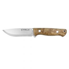 Hunting Knife Workout EL29122, Curly Birch Handle, MOVA Blade 4.5 inch, Includes Brown Leather sheaeth, Camping Tool for Fishing, Hunting, Sport Activity